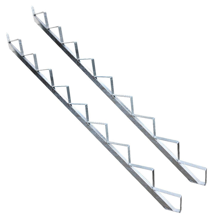 Srm-Design Stahl-Treppe Silber 9 stufig Verzinkt 167 cm