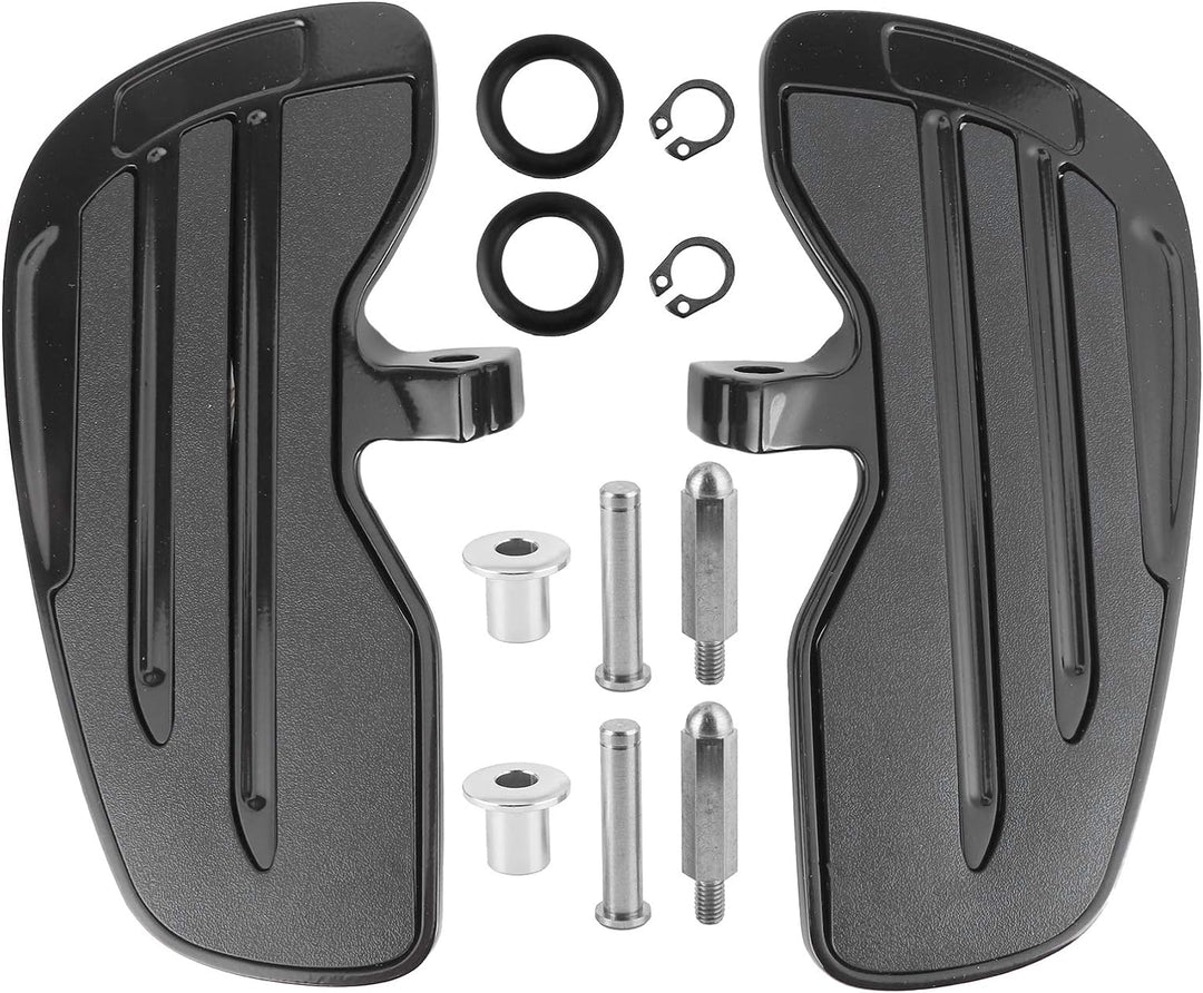 Qiilu Fussrasten für Motorräder Aluminium Front Rider Trittbretter Fussrasten Trittbrett Fit für Ind