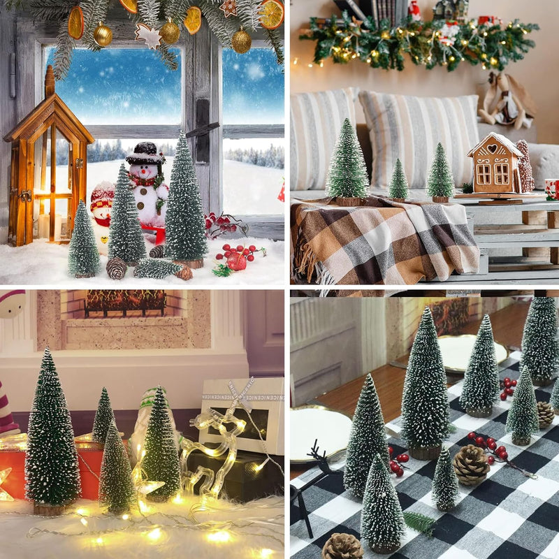 Mini Grün Tannenbaum, 9 Stück Mini Weihnachtsbaum künstlich, Künstlicher Weihnachtsbaum Miniatur, Ta