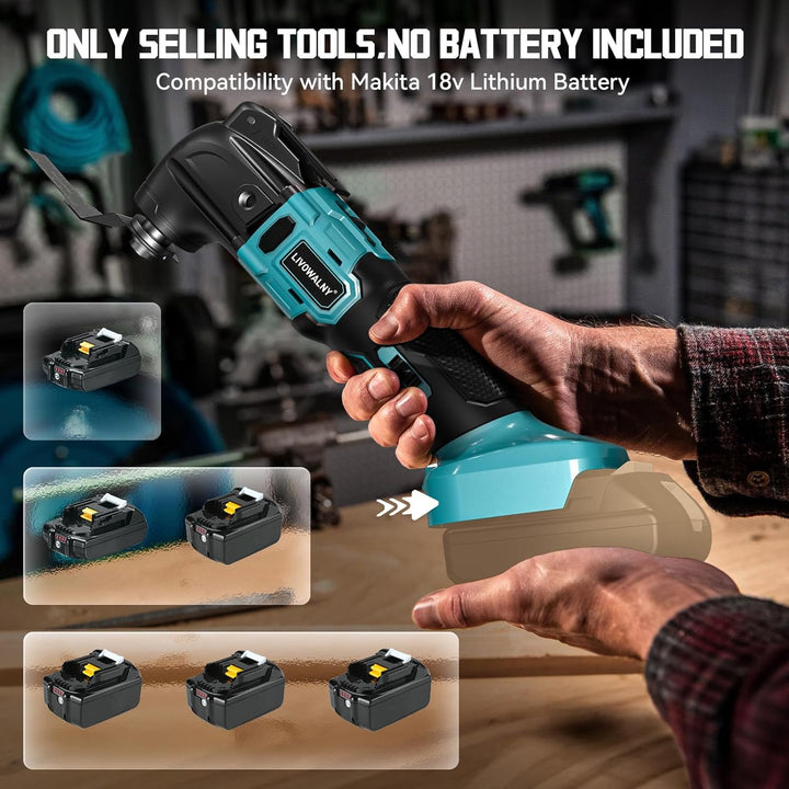LIVOWALNY Akku-Multifunktionswerkzeug, Oszillierwerkzeug, Multitool Kompatibel mit Makita 18V, 6-Gan