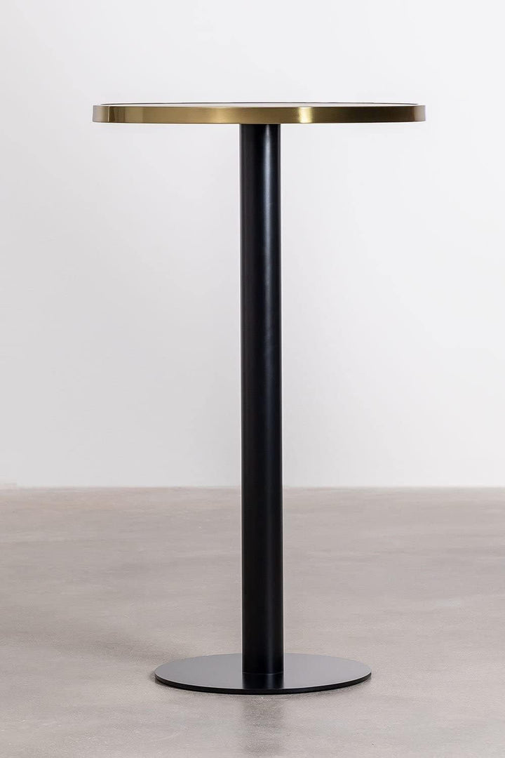 SKLUM Runder Stehtisch aus Steinzeug (Ø60 cm) Amaretto Schwarz Sch., Sch.