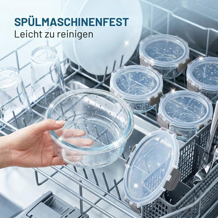 Glasbehälter mit Deckel, 4-teilig Meal Prep Boxen &amp; Frischhaltedosen (400ml &amp; 970ml) aus Borosilikat
