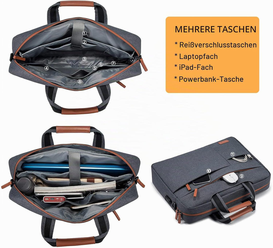 LOVEVOOK Laptop Tasche 15.6 Zoll Notebook Tasche 15.6 Zoll Wasserdicht Aktentasche Herren Schulterta