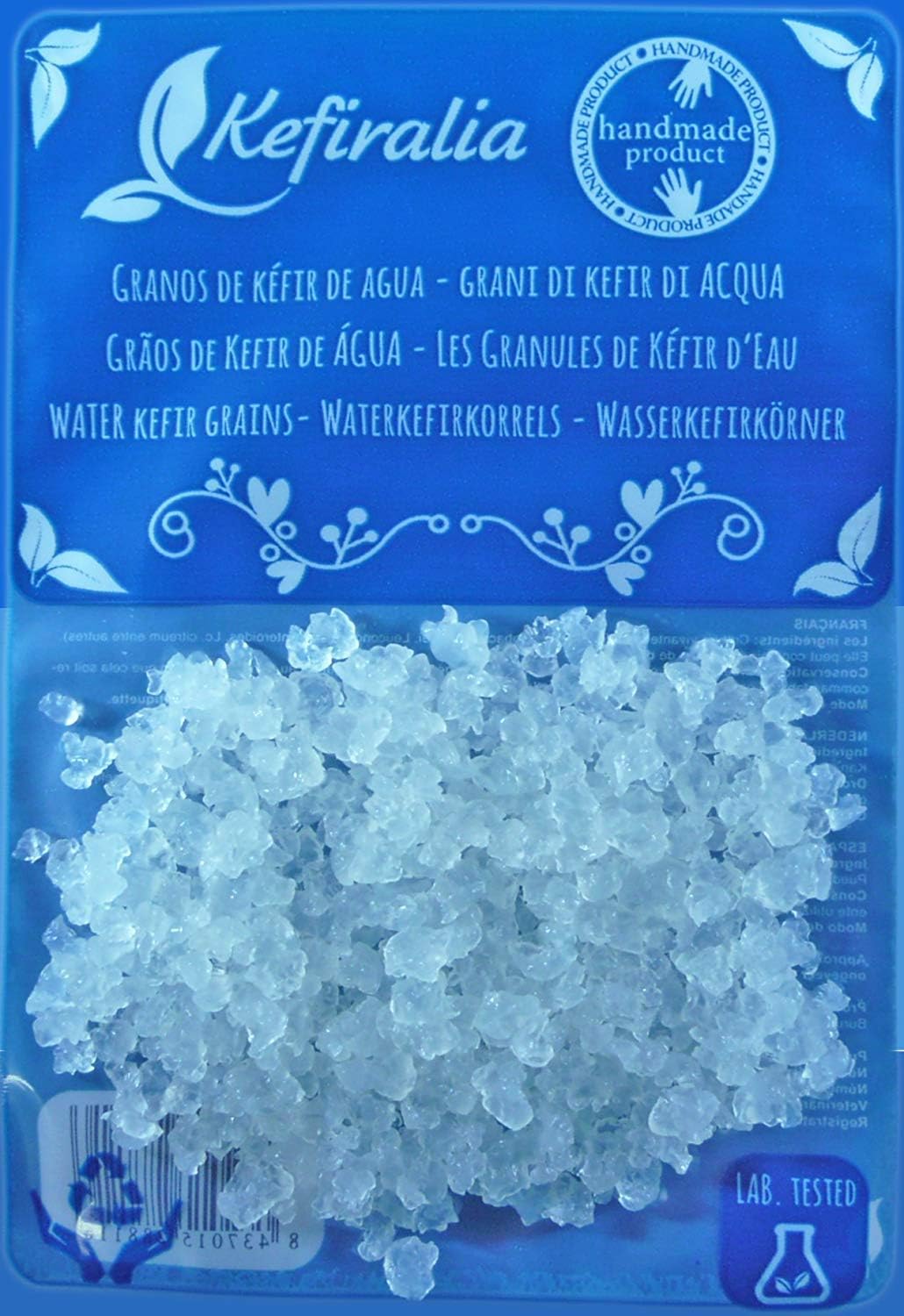 Packung 40g Milchkefir Pilz/Knollen + 100g Wasserkefir Pilz/Japankristalle + Anleitung + Rezepte + H