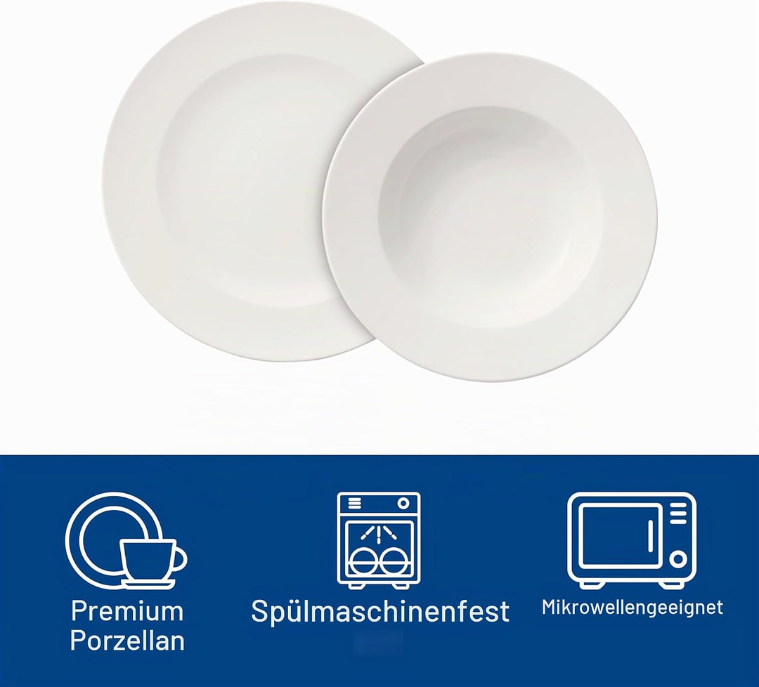 Villeroy und Boch - For Me Dinner-Set, 8 tlg., das Allround-Talent, Premium Porzellan, spülmaschinen