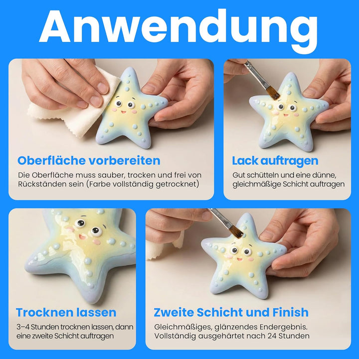 Air Dry Clay Glaze 1L | Schützt vor Rissen und Kratzern | Wasser- und Verschleissbeständig | Glasur