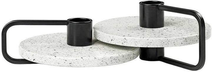 blomus Kerzenhalter-65756 Kerzenhalter, Weiss, H 6 cm, H 4 cm, T 14 cm, Ø 12, 5 cm