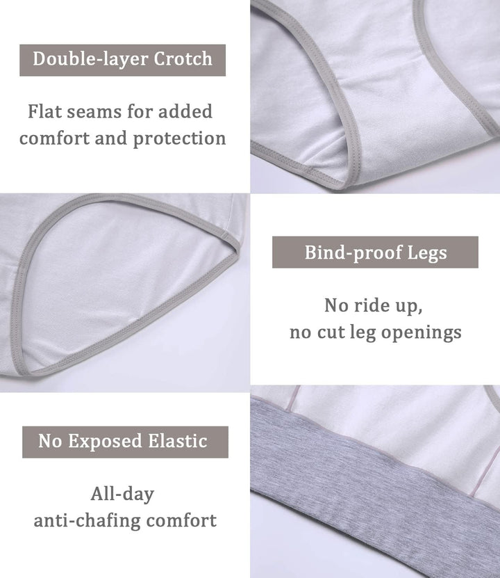 wirarpa Unterhosen Damen Baumwolle Unterwäsche Frauen Taillenslip Hohe Taille Slip 5er Pack S Weiss-