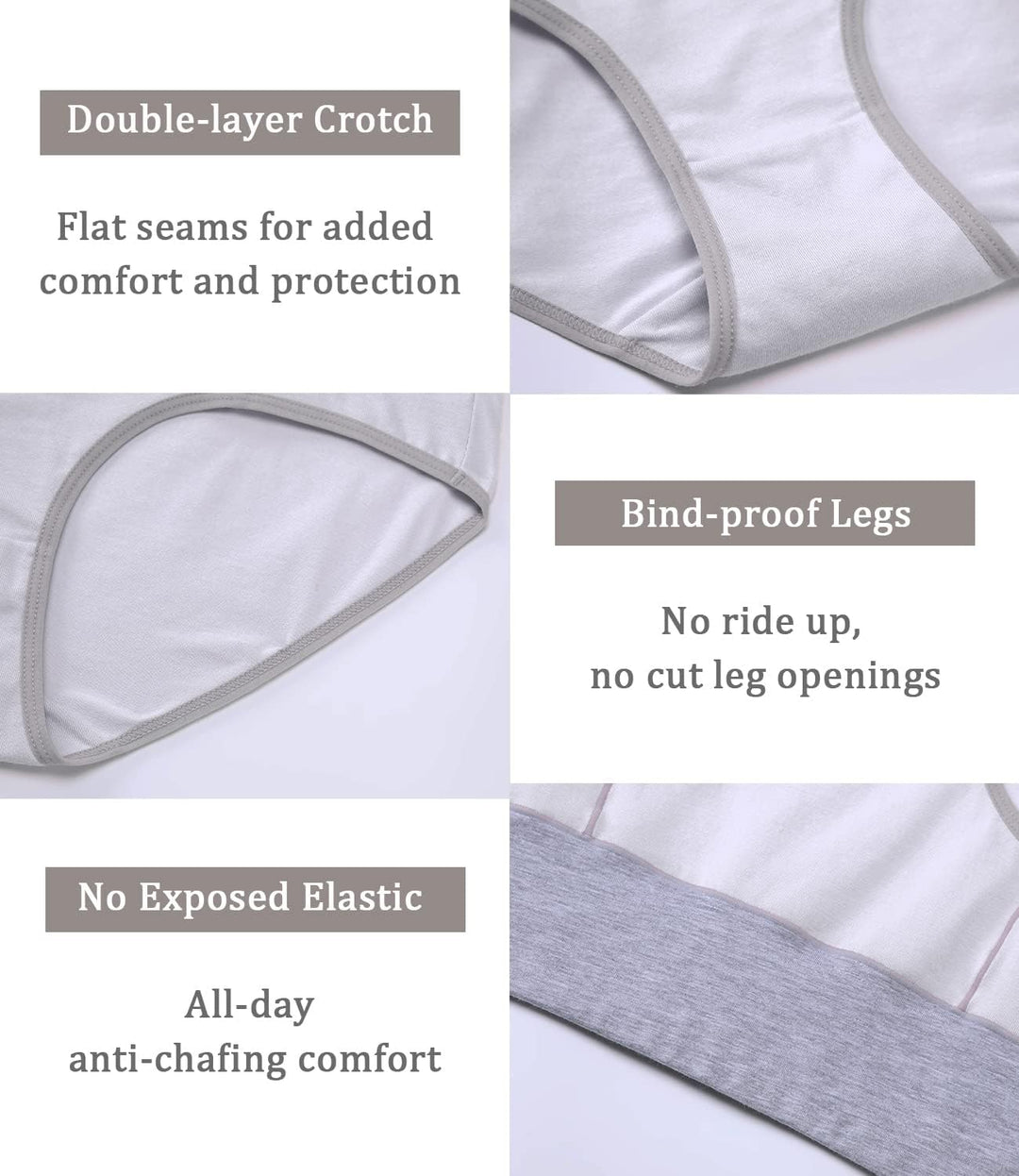 wirarpa Unterhosen Damen Baumwolle Unterwäsche Frauen Taillenslip Hohe Taille Slip 5er Pack XS Weiss