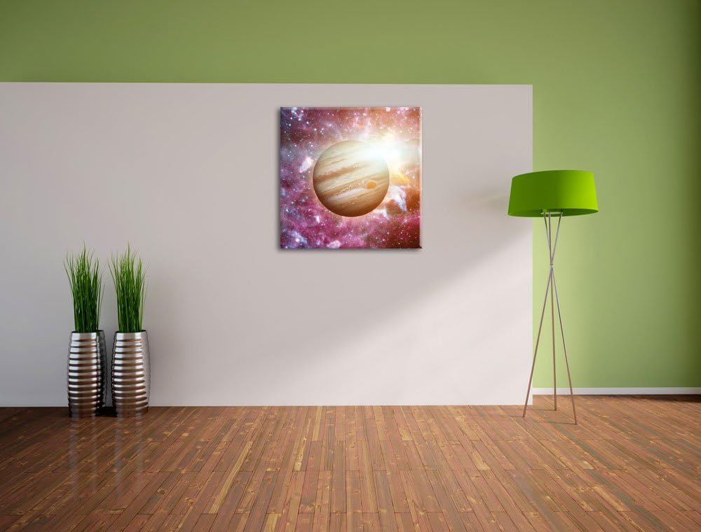 Pixxprint Planet Jupiter im Universum, Format: 70x70 auf Leinwand, 70x70