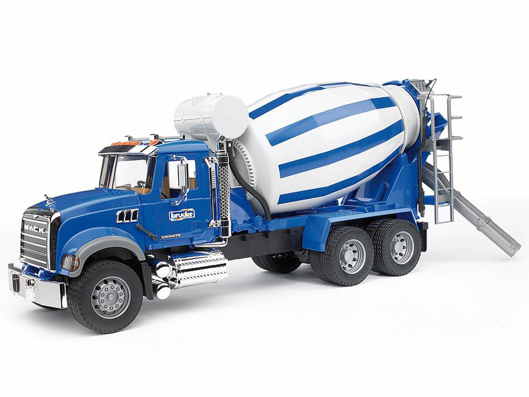 bruder 02814 - Mack Granite Betonmisch-LKW - 1:16 Betonmischer Baufahrzeug Baustelle Lastwagen Misch