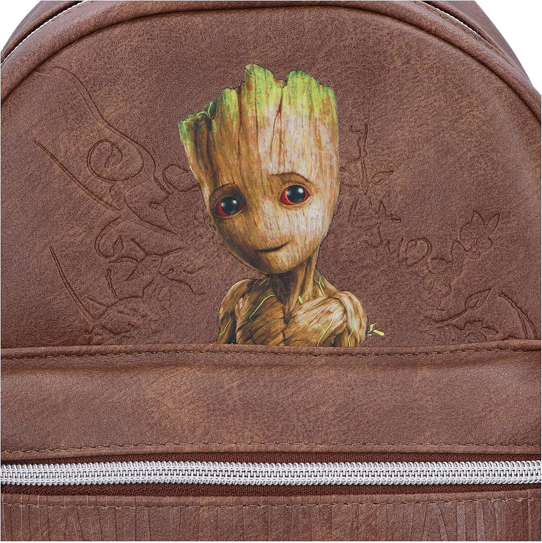 Marvel Baby Groot Rucksack, 28 cm, PU-Leder, Braun 28 cm Braun, 28 cm Braun