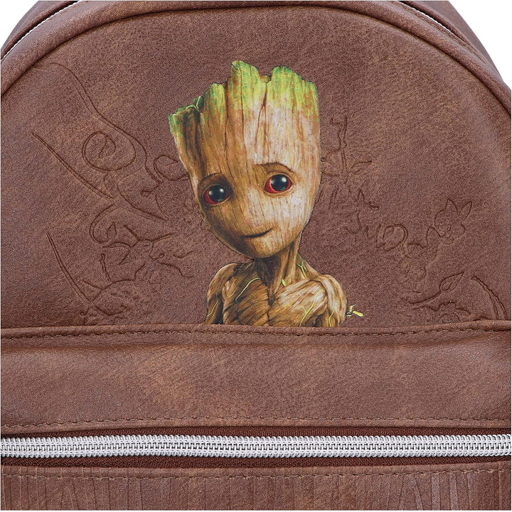 Marvel Baby Groot Rucksack, 28 cm, PU-Leder, Braun 28 cm Braun, 28 cm Braun
