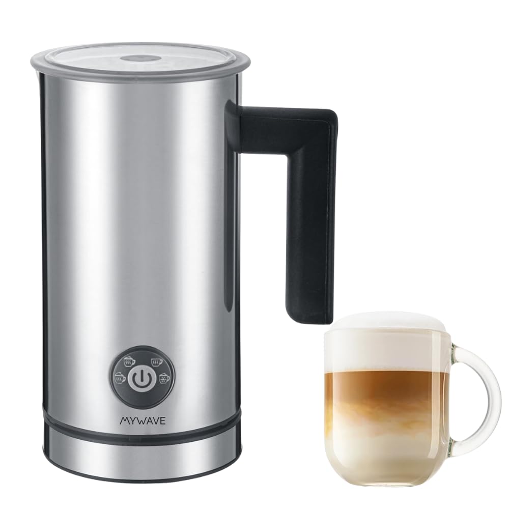 MYWAVE 8436587301094 Milchaufschäumer Sorgt für Perfekten Schaum, Stainless Steel