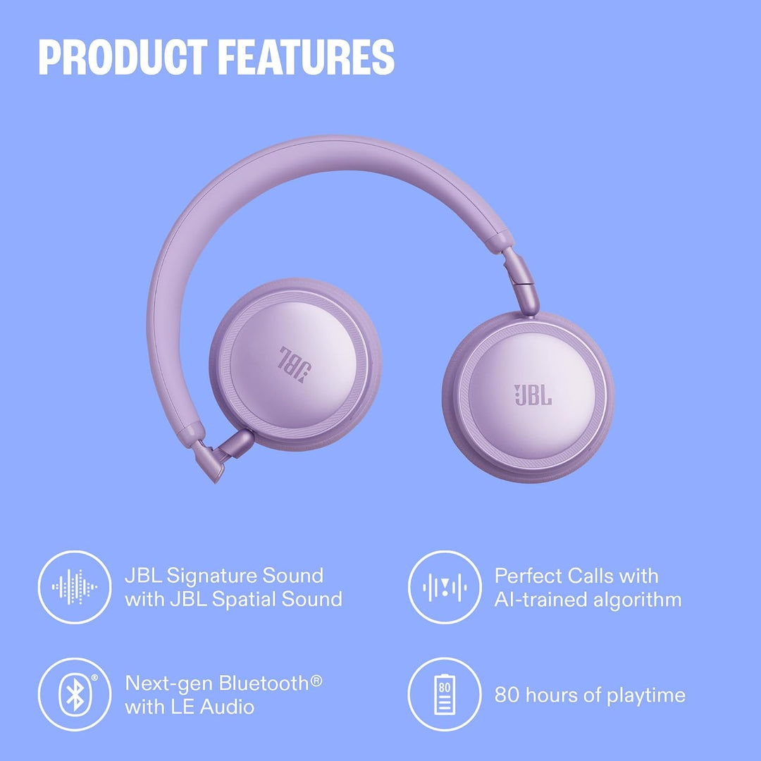 JBL Live 680NC Kabellose On‑Ear‑Kopfhörer mit Adaptivem Noise Cancelling, Spatial Sound, Sprachsteue