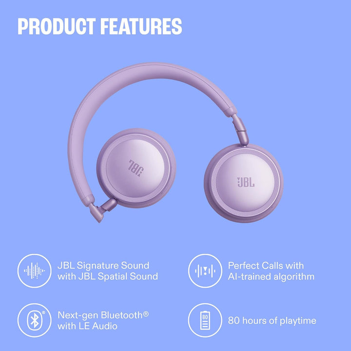 JBL Live 680NC Kabellose On‑Ear‑Kopfhörer mit Adaptivem Noise Cancelling, Spatial Sound, Sprachsteue