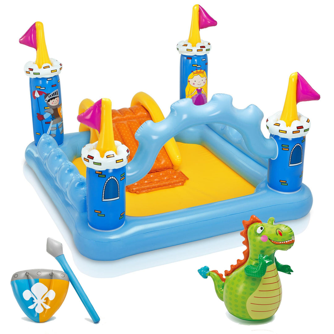 Intex 57138 - Spielcenter mit Wasserstrahlen, Schlossform, 185 x 152 x 107 cm