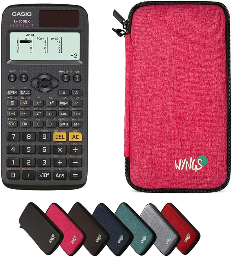 CALCUSO Sparpaket: Casio FX-85DE X ClassWiz technisch-wissenschaftlicher Taschenrechner + WYNGS Schu