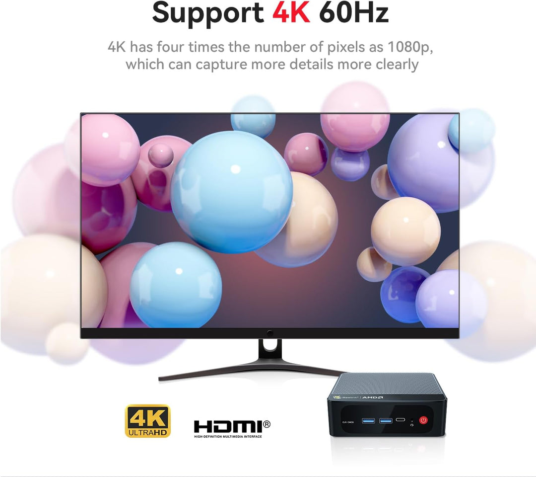 Beelink Mini PC AMD Ryzen 7 5800H(8C/16T,bis zu 4.4 GHz), SER5 Pro Mini Computer 32GB DDR4 500GB M.2