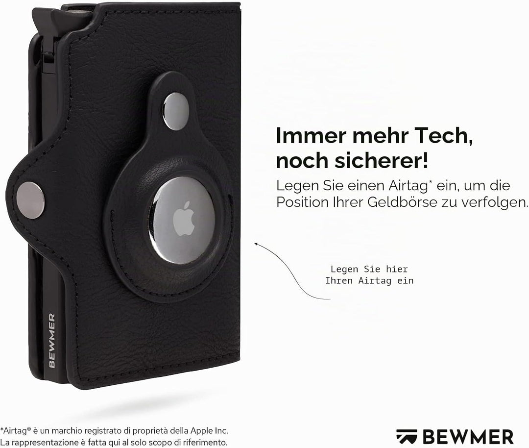 BEWMER 1 Geschütztes Kartenetui | Slim Wallet für Männer und Frauen | Kartenhalter mit RFID-Schutz u