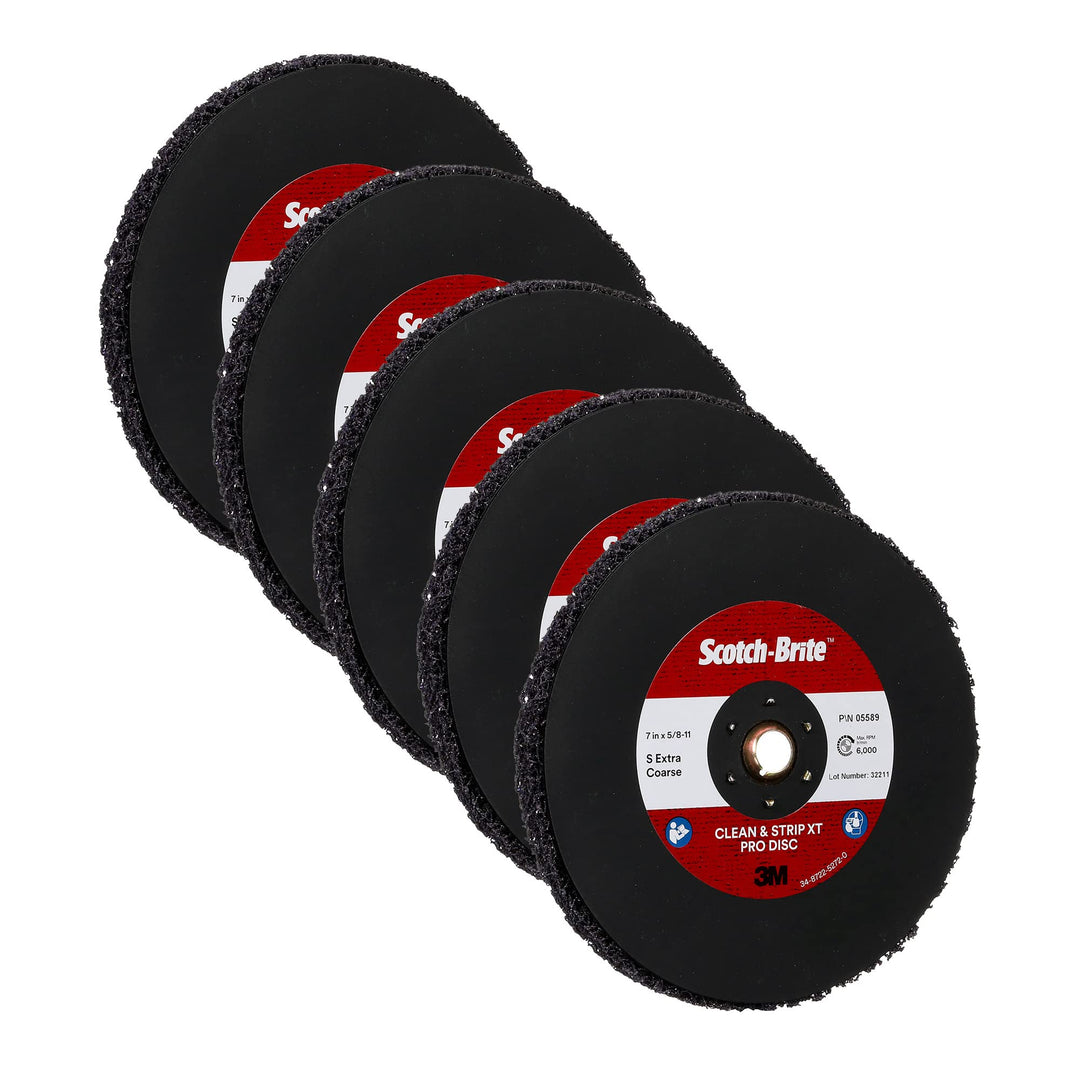 Scotch-BriteTM Clean and Strip XT Pro Disc, TN Quick Change, 17,8 cm x 5/8 in-11, S XCS, 5 Stück