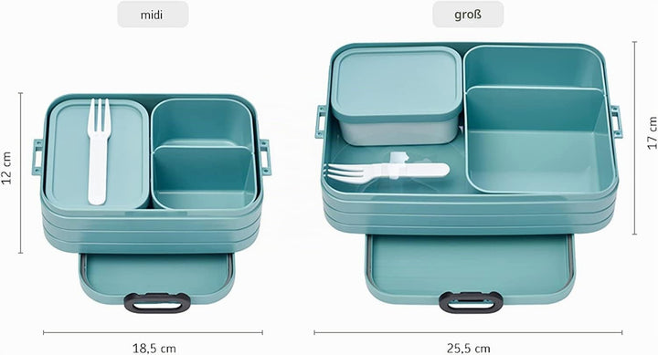 Mepal Brotdose Duo Pack - Midi + Large - Brotdose mit Bento Box - Lunchbox für kleine Snacks &amp; Reste