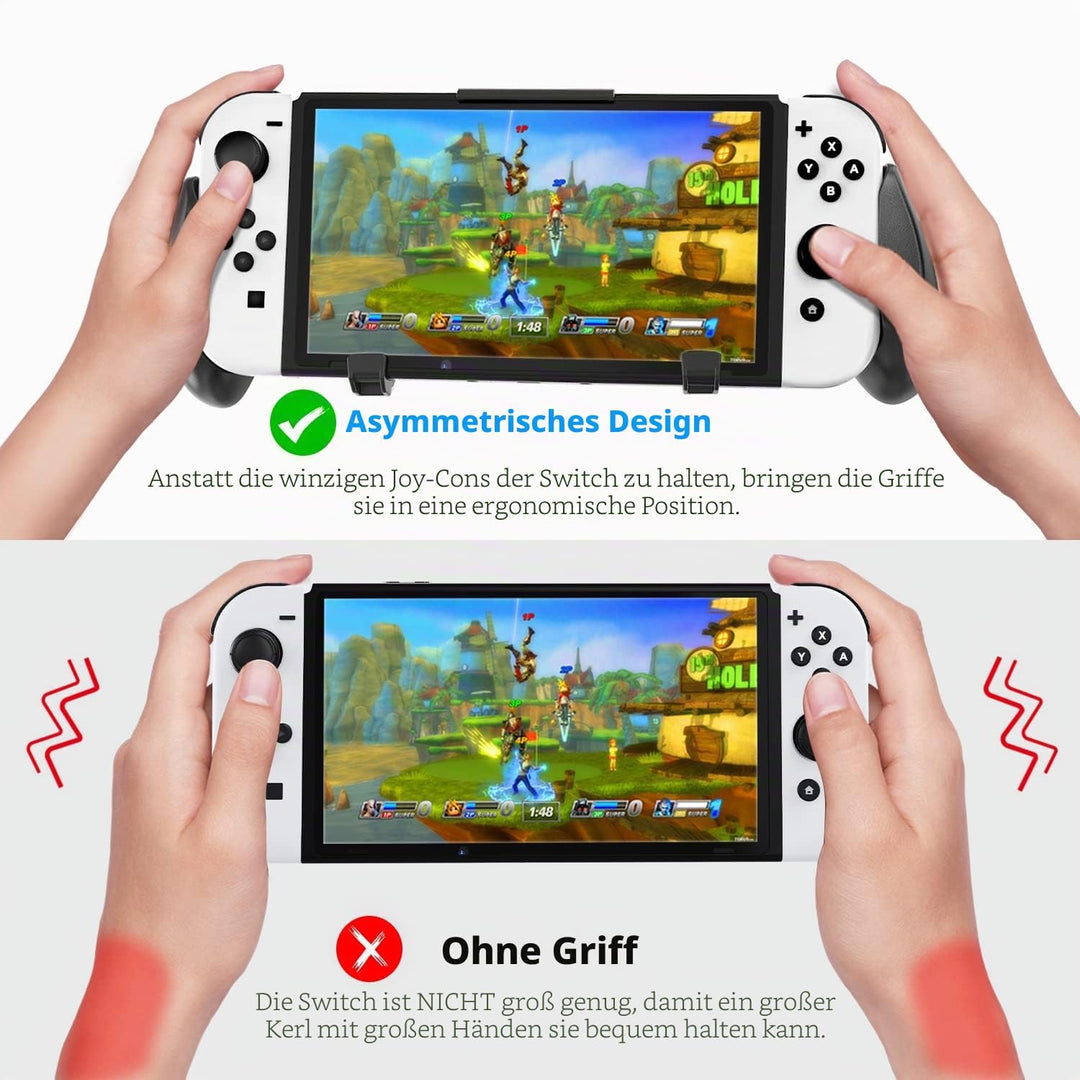 OIVO Switch OLED Grip mit verstellbarem Switch Ständer für Nintendo Switch/Switch OLED Modell, ergon