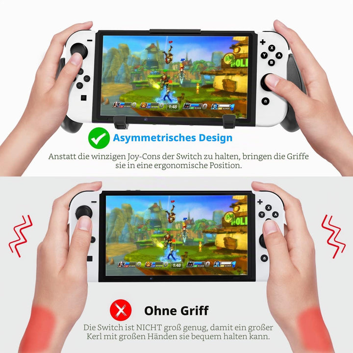 OIVO Switch OLED Grip mit verstellbarem Switch Ständer für Nintendo Switch/Switch OLED Modell, ergon