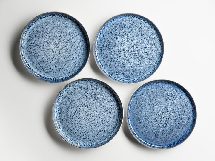 MÄSER Serie Malea, 16-tlg. Kombiservice für 4 Personen im Vintage-Look, blau mit dunklen Sprenkeln,