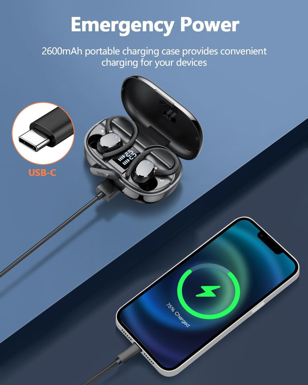 Bluetooth Kopfhörer Sport, 2026 in Ear Kopfhörer Kabellos Bluetooth 5.3 mit HD Mic, Herausragender S