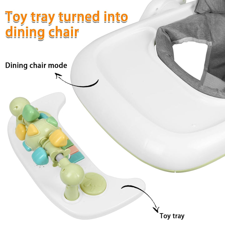 OHMG 4-in-1 Lauflernhilfe für Babys mit interaktivem Multiaktivitätstablett mit abnehmbarer Musik, h