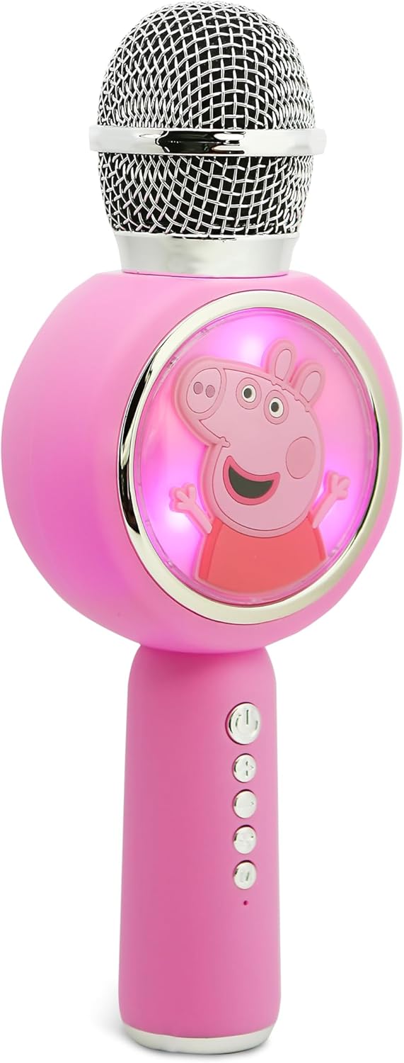 OTL Technologies Karaoke-Mikrofon mit kabellosem Lautsprecher Peppa Pig mit LED-Licht, POPSING Farbe