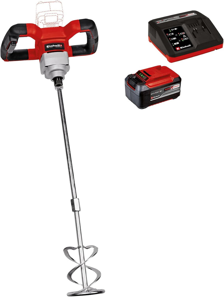 Einhell Akku-Farbmörtelrührer TE-MX 18 Li Power X-Change (Li-Ion, 18 V, Drehzahl-Elektronik für mate
