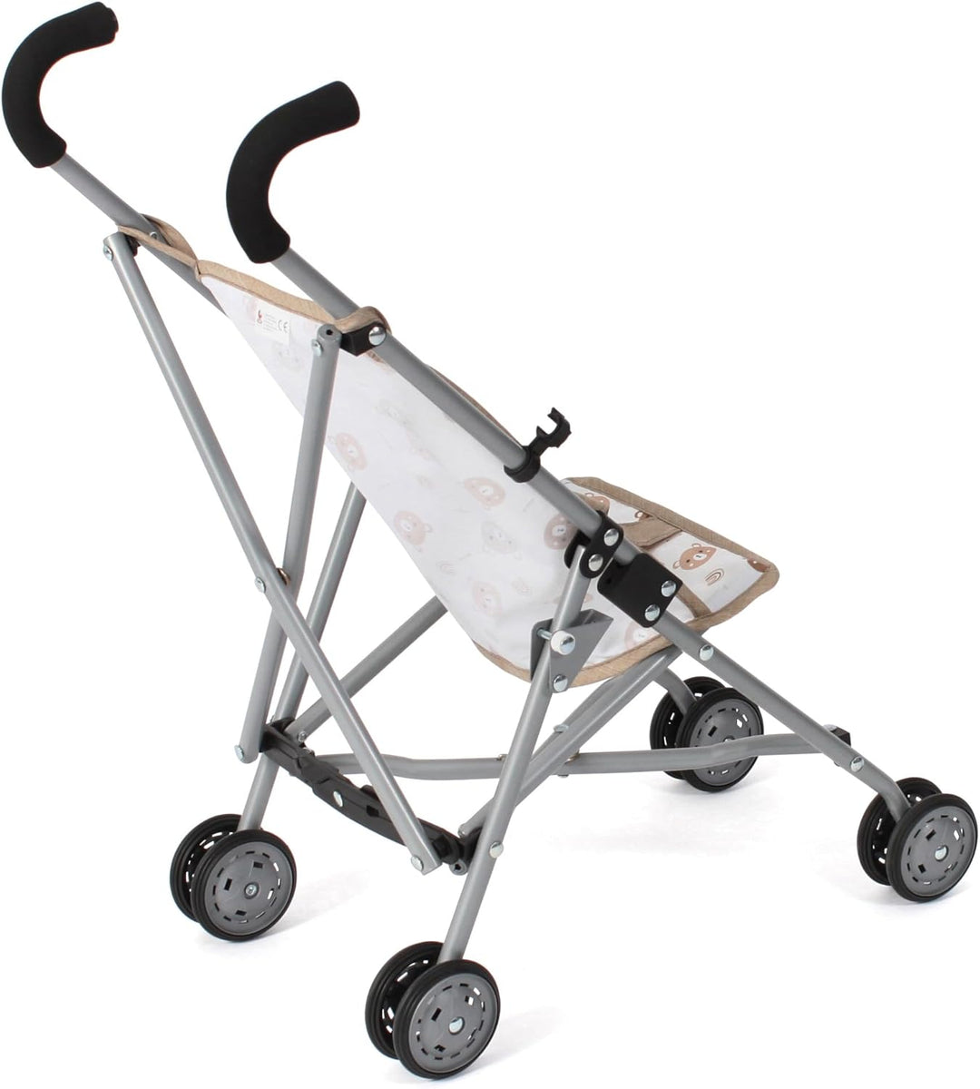 Bayer Chic 2000 - Puppenbuggy Roma, Puppenwagen, Mini-Buggy, Bärchen beige, 601-63 Sternchen, Navy,