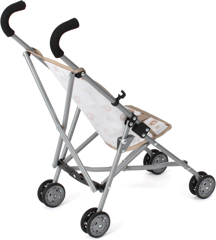 Bayer Chic 2000 - Puppenbuggy Roma, Puppenwagen, Mini-Buggy, Bärchen beige, 601-63 Sternchen, Navy,