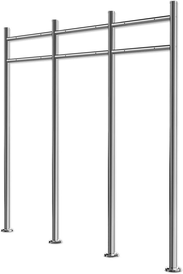 Metzler Briefkasten Ständer aus Edelstahl 3-Fach horizontal - Briefkastenständer für 3 Briefkästen,