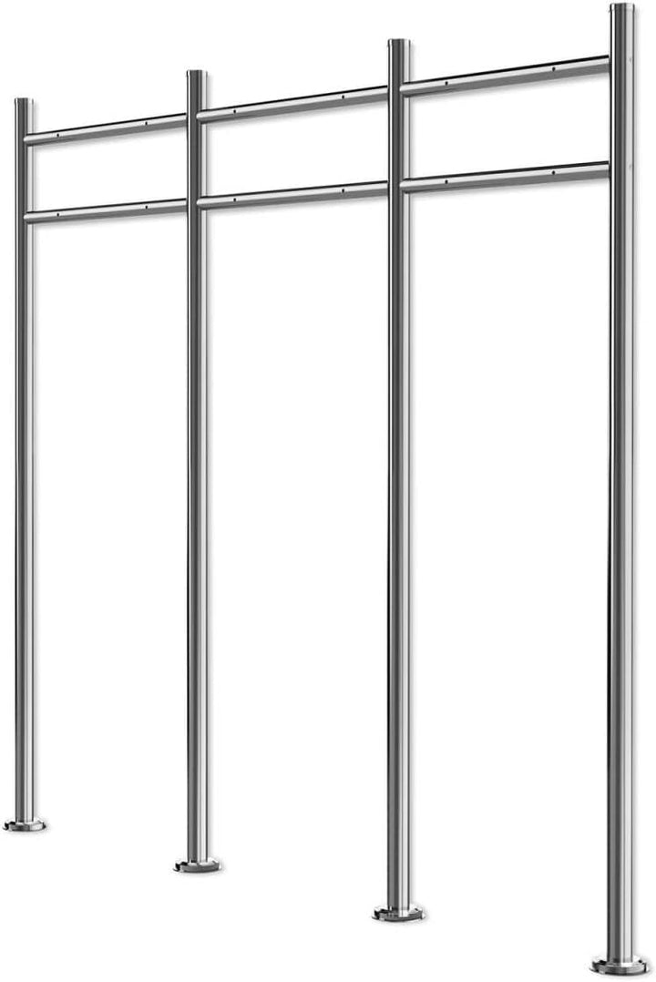 Metzler Briefkasten Ständer aus Edelstahl 3-Fach horizontal - Briefkastenständer für 3 Briefkästen,