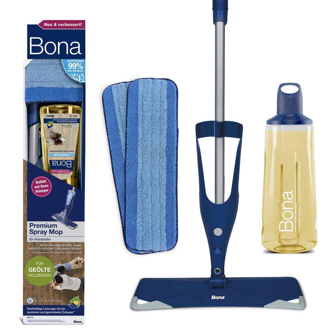 Bona Bodenwischer mit Sprühfunktion für geöltes Parkett und geölte Holzböden, Parkettreiniger Spray