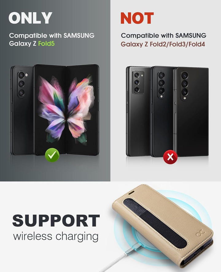 OCASE Aktualisierte Version Hülle Samsung Galaxy Z Fold 5 5G Handyhülle [mit S Pen Halter] [Vorderse