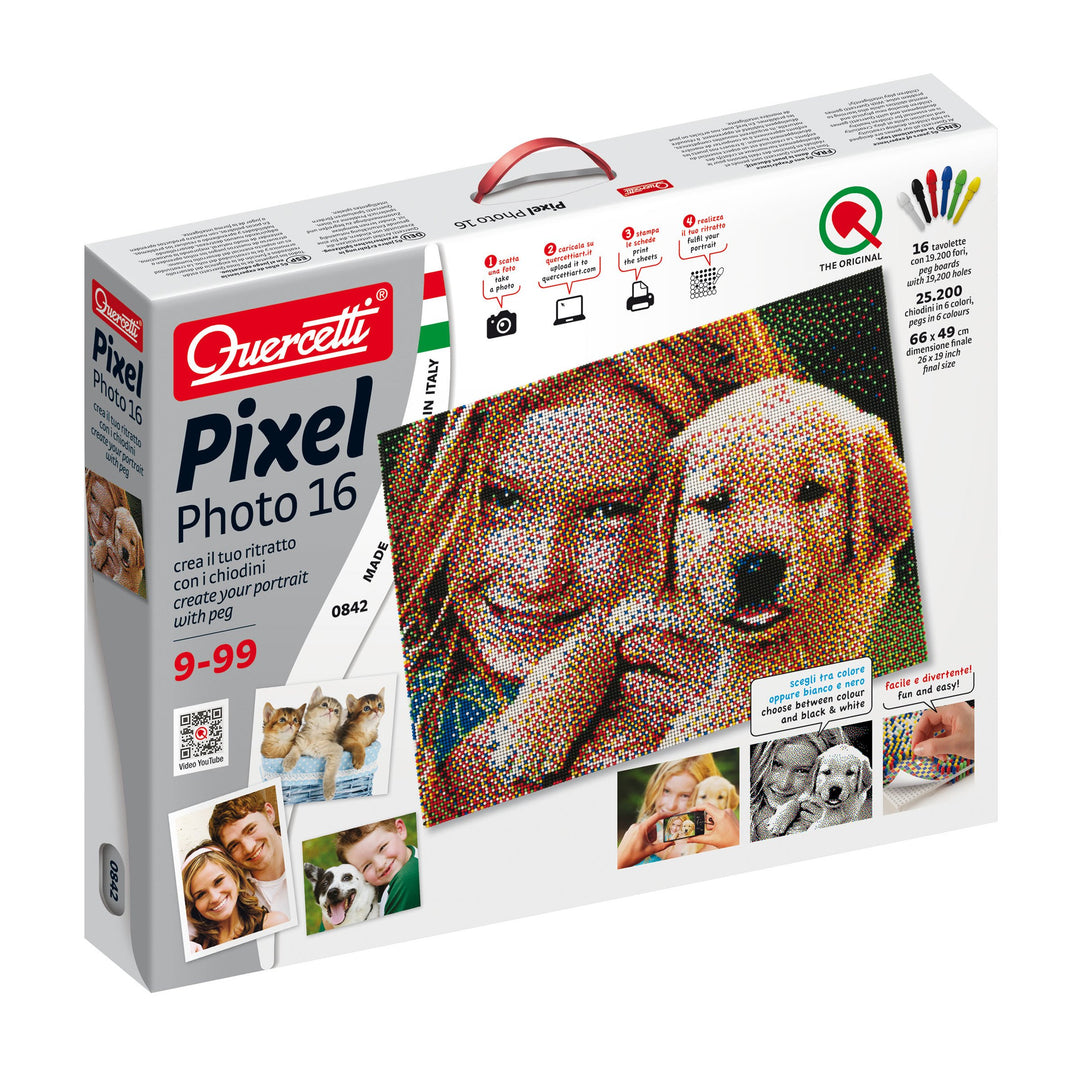 Quercetti 00842 Pixel Photo-16 tab, Steckspiel, Multi