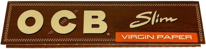 OCB Unbleached Slim Virgin Paper, langes Papier, Braun, 12,5 cm 11,5 cm breit x 5,5 cm hoch Single,