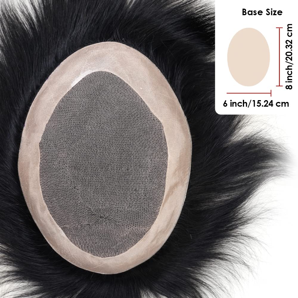 Lordhair Toupet für Männer Haarersatz Systeme Mann, natürliche atmungsaktive Mono-Spitze mit PU-Echt