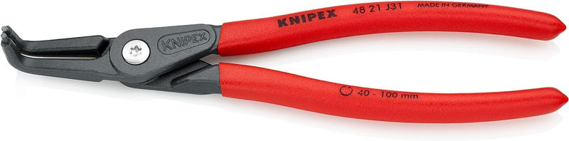 Knipex Präzisions-Sicherungsringzange für Innenringe in Bohrungen grau atramentiert, mit rutschhemme