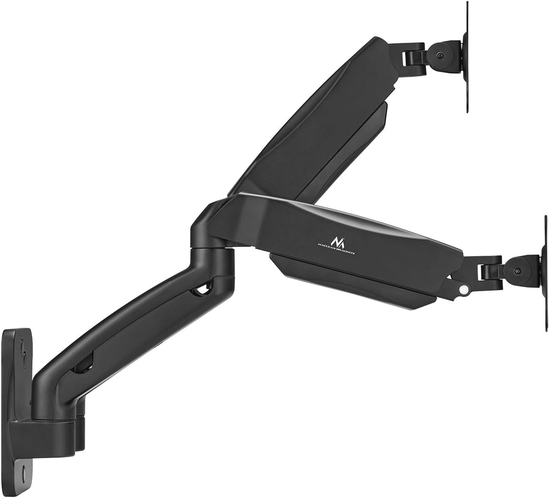 Maclean Monitor-Wandhalterung für 2 Monitore | Für 17–32" Flach- & Curved-Bildschirme 2x9 kg | VESA