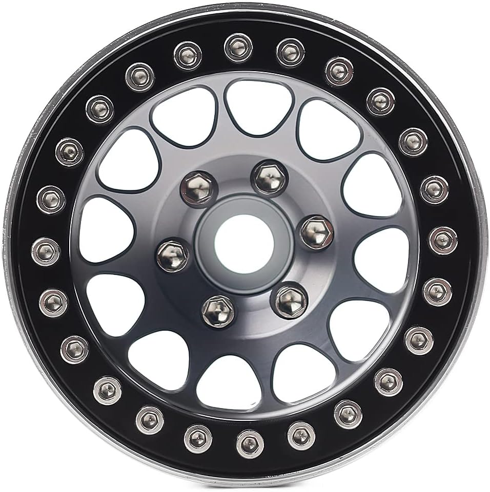 INJORA 4PCS 1,9 Beadlock Felgen Metall Räder Felge Set für 1:10 RC Rock Crawler Axial SCX10 pro SCX1
