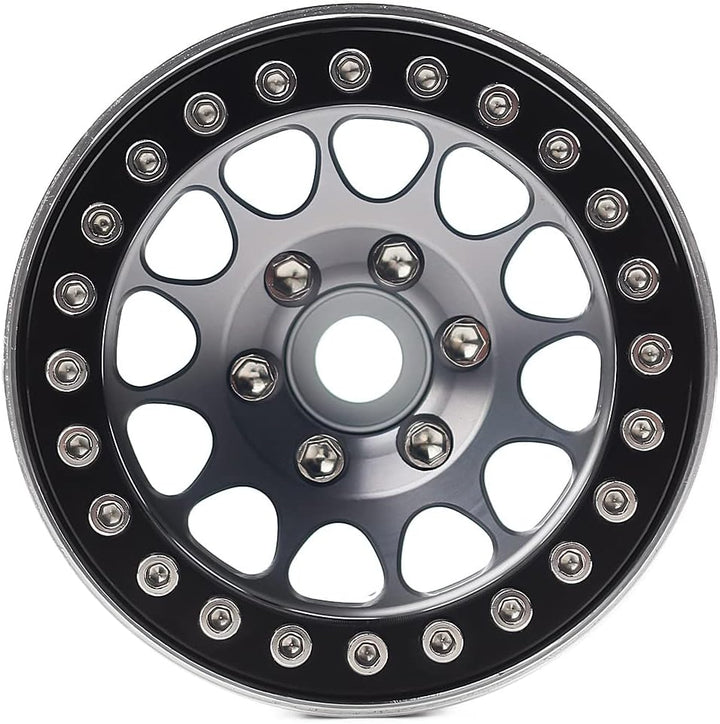INJORA 4PCS 1,9 Beadlock Felgen Metall Räder Felge Set für 1:10 RC Rock Crawler Axial SCX10 pro SCX1