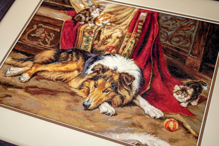 Luca-S B585 Widerstrebender Kumpel Kreuzstichset, Baumwolle, mehrfarbig, 45x34cm