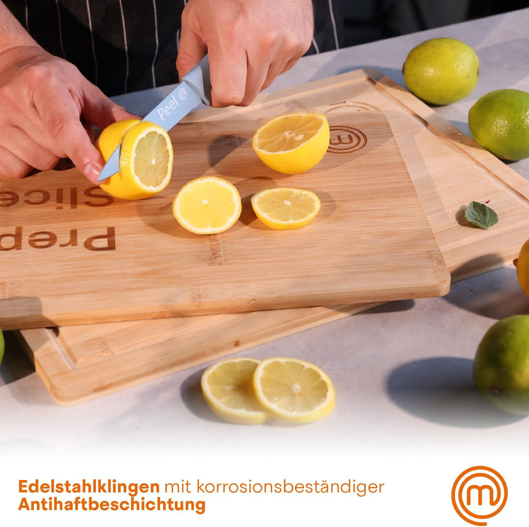 MasterChef Messerset, Küchenmesser Set ink. Kochmesser, Gemüsemesser, Schälmesser, Schneidemesser &