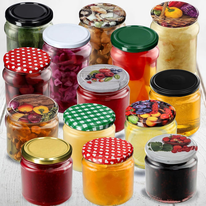 KADAX 20er Set Marmeladengläser 235ml TO82 Schwarz matt, Einmachgläser Vorratsgläser Mason Jar mit S