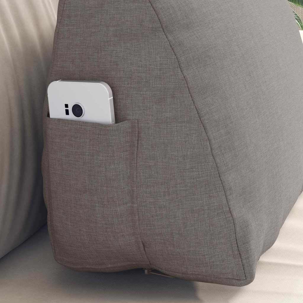 vidaXL Rückenkissen Taupe 45 x 20 x 35 cm Stoff, Kissen für Wohnzimmer, moderner Bezug, abnehmbare B